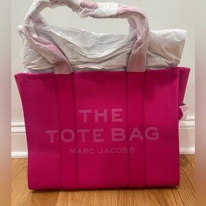 NWT Marc Jacobs Leather Large The Tote Bag - Hot Pink